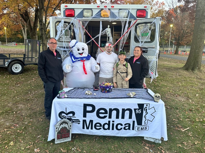 Penn Medical team at a community Halloween trunk-or-treat event